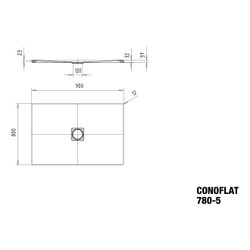 Kaldewei Duschwanne Conoflat Rechteckig 32/23x900x800mm d. 120mm Cool Grey 30/Gr... KALDEWEI-465047983663 4063728336888 (Abb. 1)