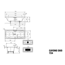 Kaldewei Badewanne Cayono Duo rechteckig 410x750x1700mm 129,5l Alpinweiß m. Voll... KALDEWEI-272434013001 4055761090292 (Abb. 1)