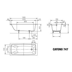 Kaldewei Badewanne Cayono rechteckig 410x700x1500mm 89l Alpinweiß m. InvisibleGr... KALDEWEI-274700011001 4063728690744 (Abb. 1)