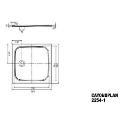 Kaldewei Duschwanne Cayonoplan Rechteckig 32/18x900x900mm d. 90mm Alpinweiß/Weiß... KALDEWEI-361430023001 4055761133319 (Abb. 1)