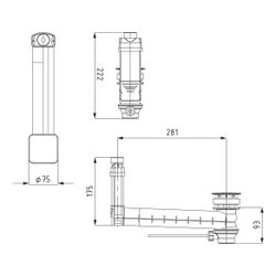 Kaldewei Ab- und Überlaufventil Clou Modell 3900 für Excenterbetätigung, Deckel ... KALDEWEI-905300000030 4055761095716 (Abb. 1)