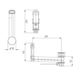 Kaldewei Ab- und Überlaufventil Clou Modell 3901 für Excenterbetätigung, Deckel ... KALDEWEI-905400000030 4055761099189 (Abb. 1)
