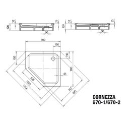 Kaldewei Duschwanne Cornezza Fünfeckig 32/25x900x900mm d. 90mm Alpinweiß/Weiß, m... KALDEWEI-459000013001 4001112654941 (Abb. 1)