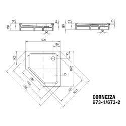 Kaldewei Duschwanne Cornezza Fünfeckig 32/65x1000x1000mm d. 90mm Pergamon, mit A... KALDEWEI-459330000231 4001112689370 (Abb. 1)