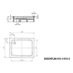 Kaldewei Duschwanne Duschplan Rechteckig 32/65x1200x700mm d. 90mm Alpinweiß/Weiß... KALDEWEI-431500010001 4001112563250 (Abb. 1)