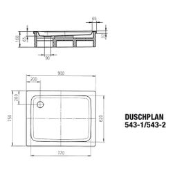 Kaldewei Duschwanne Duschplan Rechteckig 32/65x900x750mm d. 90mm Alpinweiß/Weiß,... KALDEWEI-440900010001 4001112279908 (Abb. 1)
