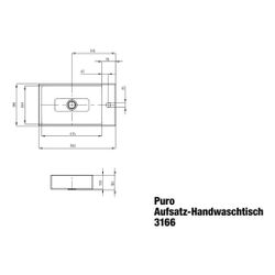 Kaldewei Aufsatz-Handwaschtisch Puro rechteckig 105x300x550mm, Mattschwarz 100, ... KALDEWEI-906906003676 4055761268417 (Abb. 1)