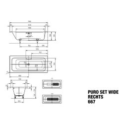 Kaldewei Badewanne Puro Set Wide rechteckig 390x750x1700mm Rechts 93l Alpinweiß ... KALDEWEI-261030003001 4055761126861 (Abb. 1)