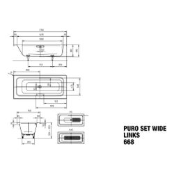 Kaldewei Badewanne Puro Set Wide rechteckig 390x750x1700mm Links 93l Bahamabeige... KALDEWEI-261134013030 4063727083783 (Abb. 1)