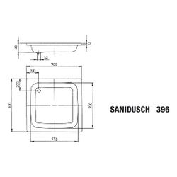 Kaldewei Duschwanne Sanidusch Rechteckig 32/140x900x900mm d. 52mm Alpinweiß/Weiß... KALDEWEI-331100010001 4001112137734 (Abb. 1)