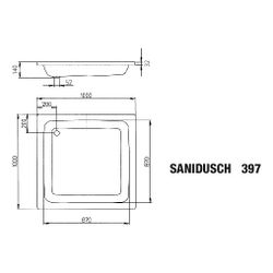 Kaldewei Duschwanne Sanidusch Rechteckig 32/140x1000x1000mm d. 52mm Alpinweiß/We... KALDEWEI-440700011001 4063728866828 (Abb. 1)