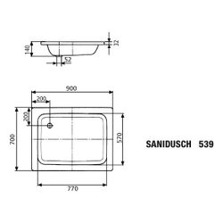 Kaldewei Duschwanne Sanidusch Rechteckig 32/140x900x700mm d. 52mm Alpinweiß/Weiß... KALDEWEI-447900010001 4001112298275 (Abb. 1)