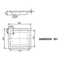 Kaldewei Duschwanne Sanidusch Rechteckig 32/140x900x800mm d. 52mm Alpinweiß/Weiß... KALDEWEI-440800010001 4001112247129 (Abb. 1)