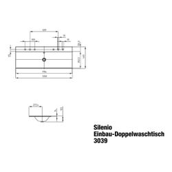 Kaldewei Einbau-Doppelwaschtisch Silenio rechteckig 123x460x1200mm, Warm Grey 60... KALDEWEI-907906043671 4063728384148 (Abb. 1)