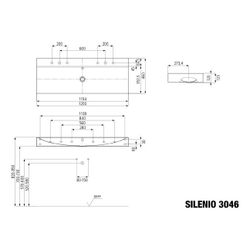Kaldewei Wand-Doppelwaschtisch Silenio rechteckig 123x460x1200mm, Alpinweiß, 6 H... KALDEWEI-904506373001 4055761012331 (Abb. 1)