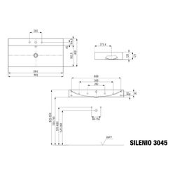 Kaldewei Wandwaschtisch Silenio rechteckig 123x460x900mm, Alpinweiß, 3 HL, ohne ... KALDEWEI-904406273001 4055761012324 (Abb. 1)