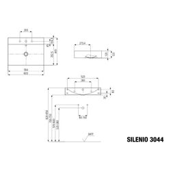 Kaldewei Wandwaschtisch Silenio rechteckig 123x460x600mm, Alpinweiß, 3 HL, ohne ... KALDEWEI-904306273001 4055761012317 (Abb. 1)