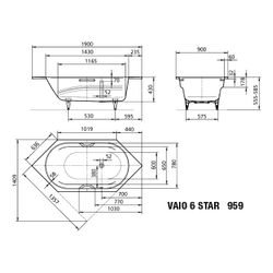 Kaldewei Badewanne Vaio 6 Star Sechseck 430x900x1900mm 145l Alpinweiß m. Vollant... KALDEWEI-233934013001 4001112579671 (Abb. 1)