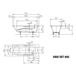 Kaldewei Badewanne Vaio Set Star rechteckig 430x700x1700mm 100l Pergamon m. GL.,... KALDEWEI-234500013231 4001112736210 (Abb. 1)