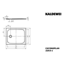 Kaldewei Duschwanne Cayonoplan Rechteckig 32/18x900x750mm d. 90mm Alpinweiß/Weiß... KALDEWEI-361330023001 4063727831292 (Abb. 1)