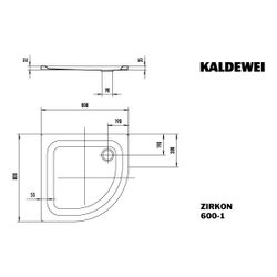 Kaldewei Duschwanne Zirkon Viertelkreis 32/35x800x800mm d. 90mm Alpinweiß/Weiß, ... KALDEWEI-456500010001 4001112568606 (Abb. 1)