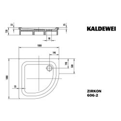 Kaldewei Duschwanne Zirkon Viertelkreis 32/35x1000x1000mm d. 90mm Alpinweiß/Weiß... KALDEWEI-457148040001 4001112646045 (Abb. 1)