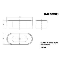 Kaldewei Badewanne Classic Duo oval 430x750x1700mm 124l Alpinweiß m. Antislip, Ü... KALDEWEI-291446400001 4055761235846 (Abb. 1)