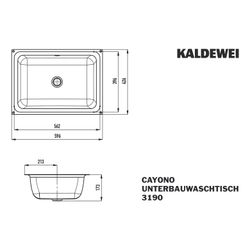 Kaldewei Unterbauwaschtisch Cayono rechteckig 173x426x596mm, Alpinweiß/Mattschwa... KALDEWEI-913707250001 4063728861762 (Abb. 1)