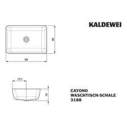 Kaldewei Schale Cayono rechteckig 151x355x520mm, Alpinweiß, ohne HL, ohne ÜL ohn... KALDEWEI-913506000001 4055761222204 (Abb. 1)
