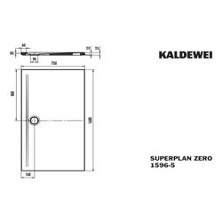 Kaldewei Duschwanne Superplan Zero Rechteckig 32/20x1600x750mm d. 90mm Alpinweiß... KALDEWEI-359647981001 4063728685269 (Abb. 1)