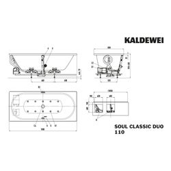 Kaldewei Badewanne Classic Duo Whirl Soul rechteckig 430x800x1800mm Rechts 158l ... KALDEWEI-291060540001 4055761273701 (Abb. 1)