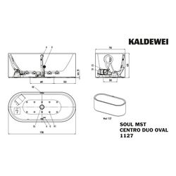 Kaldewei Badewanne Centro Duo Whirl Soul oval 485x750x1700mm Links 156l Alpinwei... KALDEWEI-200160593001 4063728640305 (Abb. 1)