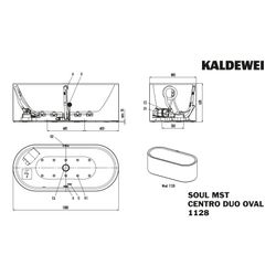 Kaldewei Badewanne Centro Duo Whirl Soul oval 485x800x1800mm Links 195l Alpinwei... KALDEWEI-200260573001 4063728639842 (Abb. 1)