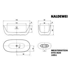 Kaldewei Badewanne Oyo Duo oval 439x820x1730mm 186l Alpinweiß/Chrom m. GL1S, Gar... KALDEWEI-205143770001 4063728696906 (Abb. 1)