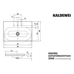 Kaldewei Aufsatzwaschtisch Centro rechteckig 112x500x900mm, Alpinweiß Matt, 3 HL... KALDEWEI-902906033711 4063727165564 (Abb. 1)