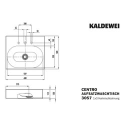 Kaldewei Aufsatzwaschtisch Centro rechteckig 120x500x600mm Rh. 120mm, Warm Beige... KALDEWEI-903006033661 4063728000864 (Abb. 1)