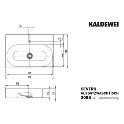Kaldewei Aufsatzwaschtisch Centro rechteckig 120x500x900mm Rh. 120mm, Pergamon, ... KALDEWEI-903106013231 4063727166059 (Abb. 1)