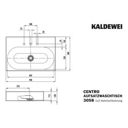 Kaldewei Aufsatzwaschtisch Centro rechteckig 120x500x900mm Rh. 120mm, Alpinweiß,... KALDEWEI-903106033001 4001112983331 (Abb. 1)