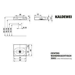 Kaldewei Wandwaschtisch Centro rechteckig 120x500x600mm, Alpinweiß, ohne HL, ohn... KALDEWEI-903406003001 4001112962534 (Abb. 1)