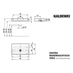 Kaldewei Wandwaschtisch Centro rechteckig 120x500x900mm, Alpinweiß, ohne HL, ohn... KALDEWEI-903506003001 4001112962541 (Abb. 1)