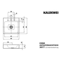 Kaldewei Aufsatzwaschtisch Cono rechteckig 120x500x500mm Rh. 120mm, Cool Grey 70... KALDEWEI-908406033665 4063728400510 (Abb. 1)
