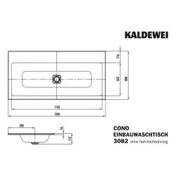 Kaldewei Einbauwaschtisch Cono rechteckig 112x500x1200mm, Pergamon, ohne HL, ohn... KALDEWEI-901806003231 4063727168282 (Abb. 1)