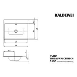 Kaldewei Einbauwaschtisch Puro rechteckig 115x460x460mm, Pergamon/Mattschwarz, o... KALDEWEI-900007253231 4063728858700 (Abb. 1)