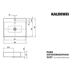 Kaldewei Aufsatzwaschtisch Puro rechteckig 125x460x600mm Rh. 120mm, Pergamon/Chr... KALDEWEI-900706013231 4055761115421 (Abb. 1)