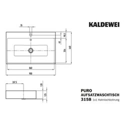 Kaldewei Aufsatzwaschtisch Puro rechteckig 125x460x900mm Rh. 120mm, Alpinweiß/Ch... KALDEWEI-900806013001 4001112974681 (Abb. 1)