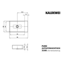 Kaldewei Aufsatz-Handwaschtisch Puro rechteckig 105x300x550mm, Bahamabeige, ohne... KALDEWEI-906906003030 4063727173125 (Abb. 1)