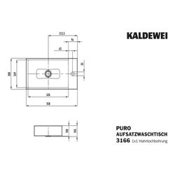 Kaldewei Aufsatz-Handwaschtisch Puro rechteckig 105x300x550mm, Schwarz, 1 HL, oh... KALDEWEI-906906013701 4055761098397 (Abb. 1)
