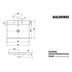 Kaldewei Aufsatzwaschtisch Silenio rechteckig 123x460x600mm, Alpinweiß/Chrom, 3 ... KALDEWEI-903906033001 4001112983379 (Abb. 1)