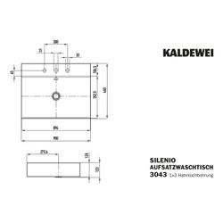 Kaldewei Aufsatzwaschtisch Silenio rechteckig 123x460x900mm Rh. 120mm, Warm Grey... KALDEWEI-904207273671 4063728861724 (Abb. 1)