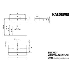 Kaldewei Wandwaschtisch Silenio rechteckig 123x460x900mm, Alpinweiß, 1 HL, ohne ... KALDEWEI-904406303001 4055761014991 (Abb. 1)